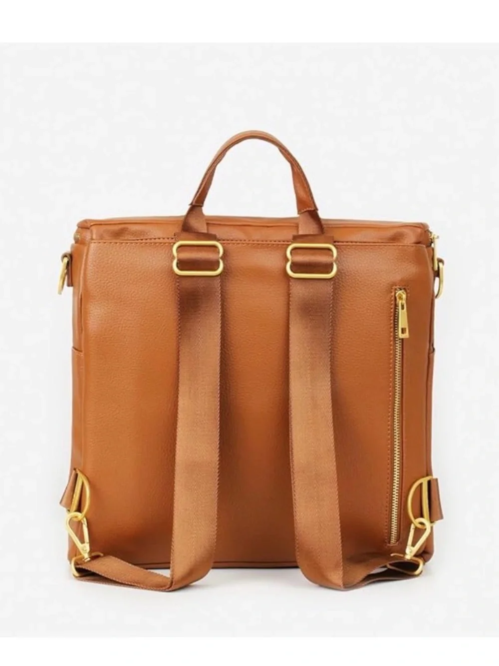 Fawn The Original Diaper Bag Faux Leather Backpack in Olive Green